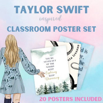 Preview of Taylor Swift-Inspired Classroom Poster Collection: Spark Learning (20 posters)