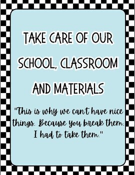 Preview of Taylor Swift Inspired Classroom Rules - Light Blue Retro