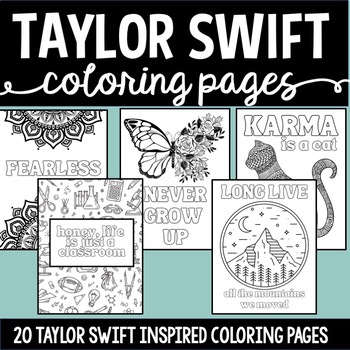 Taylor Swift Mindful Coloring Lyrics - 53 Pages - Print & Cursive - Full  Preview