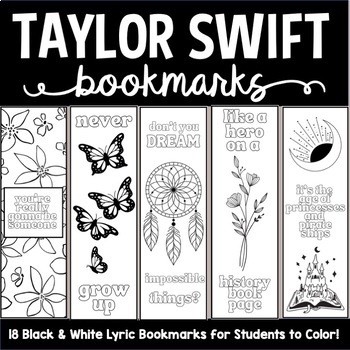 Preview of Taylor Swift Inspired Doodle Bookmarks