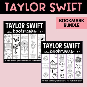 Preview of Taylor Swift Inspired Doodle Bookmarks BUNDLE
