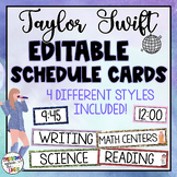 Taylor Swift Inspired Editable Daily Schedule Cards: Custo