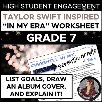 Preview of Taylor Swift-Inspired "In My SEVENTH GRADE Era" Worksheet (BACK TO SCHOOL)