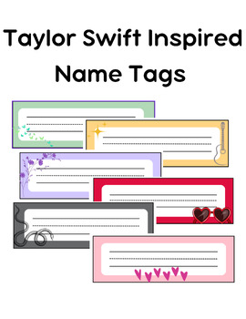 Preview of Taylor Swift Inspired Name Tags