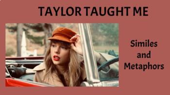 Preview of Taylor Swift Inspired Similie, Metaphor Writing Slides/ Song Analysis 