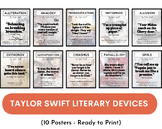 Taylor Swift Literary Devices Posters, figurative language