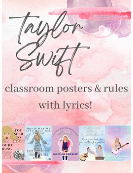 Preview of Taylor Swift Lyric Posters - Classroom Rules Set (11)