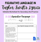 Taylor Swift Lyrics Figurative Language Identification Wor