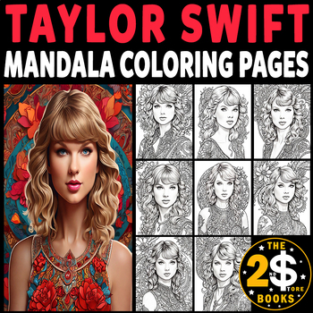 Preview of Taylor Swift Mandala Coloring Book – 10 Pages