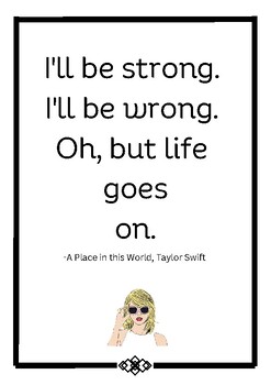Preview of Taylor Swift Motivational Song Lyric Posters
