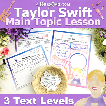 Preview of Taylor Swift Nonfiction Reading Text RI.2.2 Main Topic & Key Details 2nd Grade