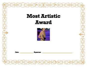 Preview of Taylor Swift PBL Project Award Most Artistic