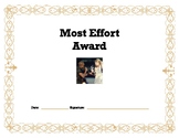 Taylor Swift PBL Project Award Most Effort