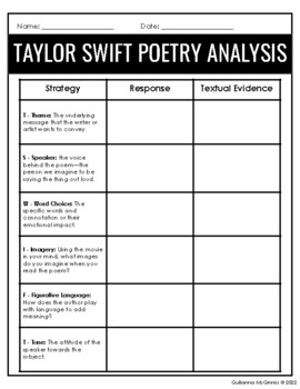 Preview of Long Live by Taylor Swift Poetry Analysis