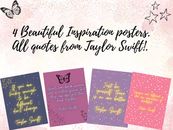 Preview of Taylor Swift Posters- Inspiring Quotes