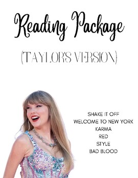 Preview of Taylor Swift Reading Package