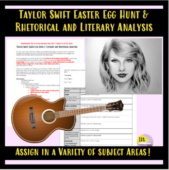 Preview of Taylor Swift #Swifttok Activity Theories, Thesis, Rhetorical & Literary Analysis