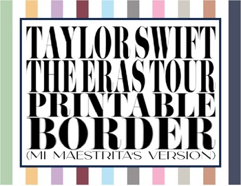 Taylor Swift: The Eras Tour Printable Border by Mi Maestrita | TPT