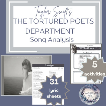 Preview of Taylor Swift The Tortured Poets Department TTPD Song Analysis 31 Lyric Sheets