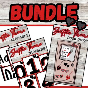 Preview of Taylor Swift Theme - Red Bundle - Door Decor, Alphabet & Numbers