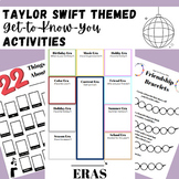 Taylor Swift Themed Get-to-Know-You Activities: 4 Activiti