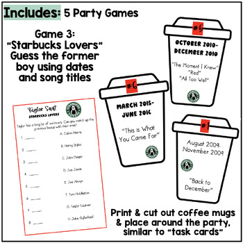 Taylor Swift Themed Birthday Party Games - Instant Download — Smartblend