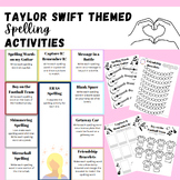 Taylor Swift Themed Spelling Activities - 9 Spelling Word 