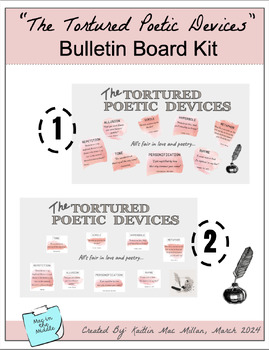 Preview of Taylor Swift - Tortured Poetic Devices Bulletin Board Kit (April-Poetry Month)
