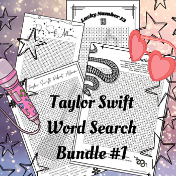 Preview of Taylor Swift Word Search Bundle #1