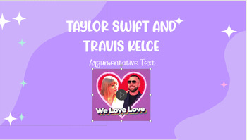Preview of Taylor Swift and Travis Kelce Argumentative Station w/ Pear Deck slides! NO PREP