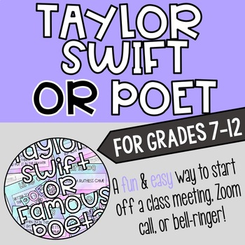 Preview of Taylor Swift or Famous Poet?
