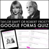 Taylor Swift or Robert Frost Poetry Google Form Quiz