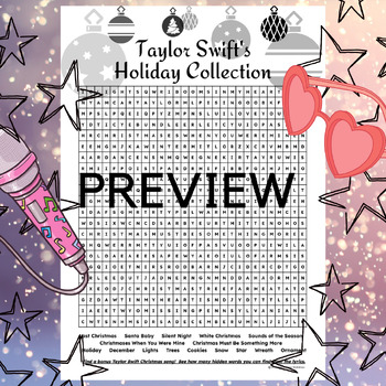 Preview of Taylor Swift's Holiday Collection Word Search