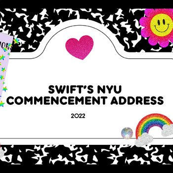 Preview of Taylor Swift's NYU Commencement Address, Editable, No Prep