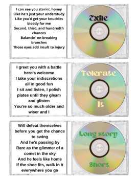 Preview of Taylor Swift themed review - figurative language, poetry, vocabulary, genre