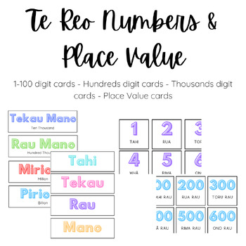 Preview of Te Reo Māori Number & Place Value Cards