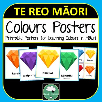 Preview of Te Reo Maori COLOURS Posters Diamonds