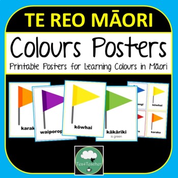 Preview of Te reo Maori COLOURS Posters Flags