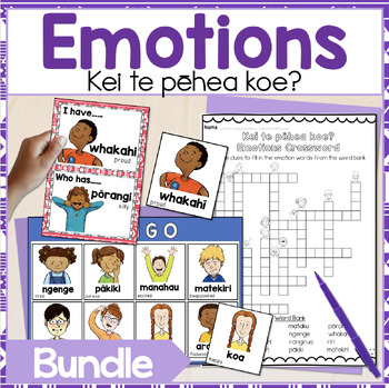 Preview of Te Reo Maori Emotions Activities | Maori Language Games Posters and Puzzles
