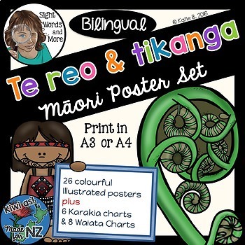 Preview of Maori Posters Bilingual Bundle (Te reo Maori / English)