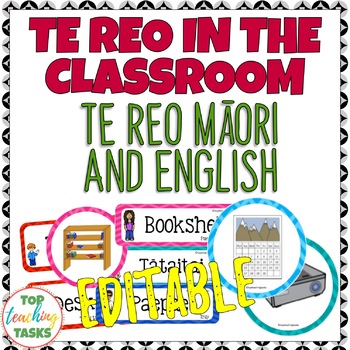 Preview of Te Reo in the Classroom Multi-purpose Te Reo and English Cards EDITABLE