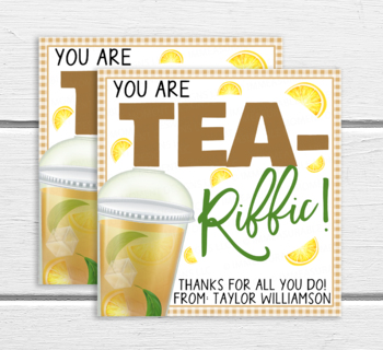 Valentine Iced Tea Gift Tags  You're Tea-riffic! — TidyLady