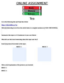 Preview of Tea Online Assignment