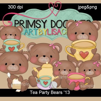 teddy bear tea clipart