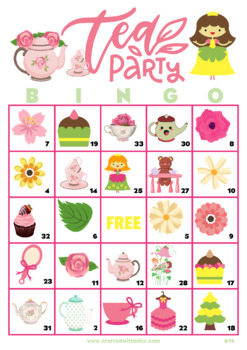  Tea Party Bingo Cards, Let's Par-Tea Game for 24 Players,  Garden Tea Party Games for Family Friends School Classroom Activities,  Holiday Party Favors Supplies Decorations(05) : Toys & Games