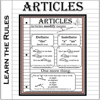 Articles A An The Grammar Rules And Practice By The Easyway Tpt