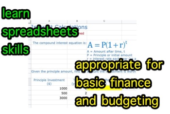 Preview of Teach Budgets and Basic Finance using Spreadsheets