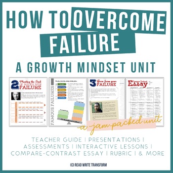 Preview of Teach about Overcoming Failure - Growth Mindset Unit [Middle/Secondary School]