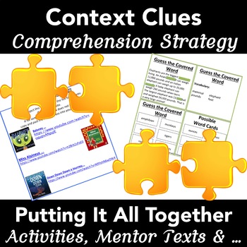 Preview of Teach Context Clues Teacher Task Cards: Cross-Curricular 40 Cards Grades 1-6