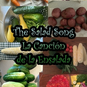 Preview of English/Spanish vegetable words in “El Canción de la Ensalada" bilingual song